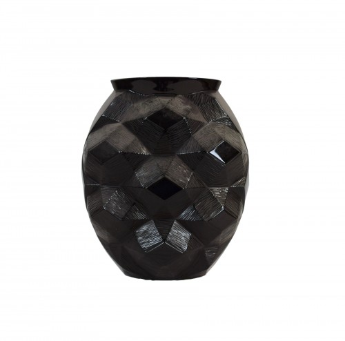 Lalique France - Vase en cristal noir Tortue Black Collection