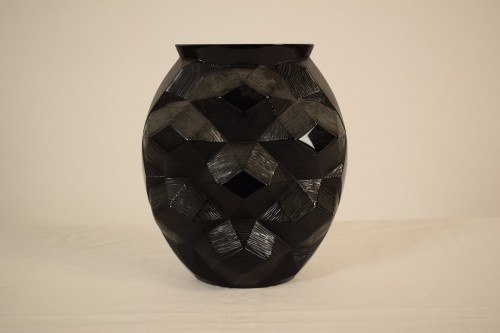 Lalique France - Vase en cristal noir Tortue Black Collection - Verrerie, Cristallerie Style 