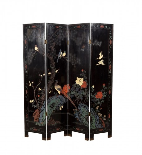 20th Century Chinese Coromandel Lacquered Wood Screen