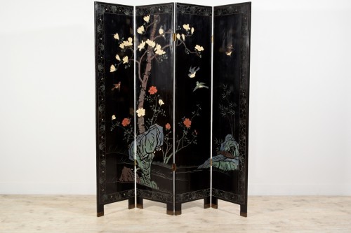 Asian Works of Art  - 20th Century Chinese Coromandel Lacquered Wood Screen