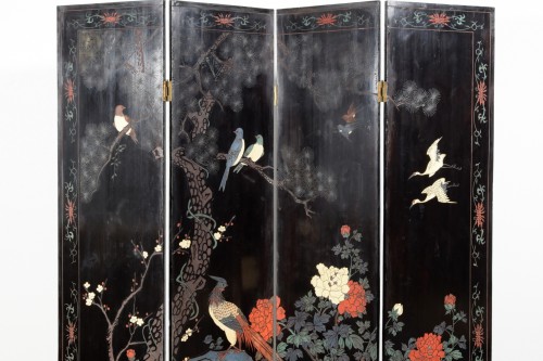 20th century - 20th Century Chinese Coromandel Lacquered Wood Screen