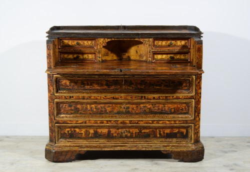 Furniture  - 18th Century, Italian Baroque Lacquered Wood Chest of Drawers