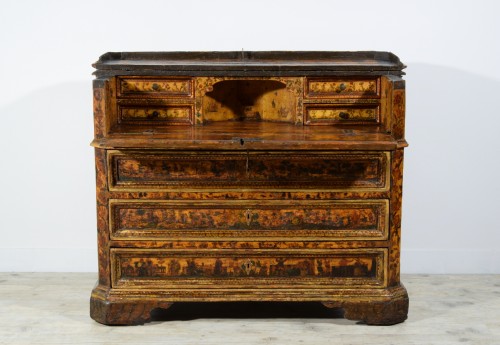 Mobilier Commode - Commode baroque en bois laqué avec figures orientales, Italie début du XVIIIe siècle