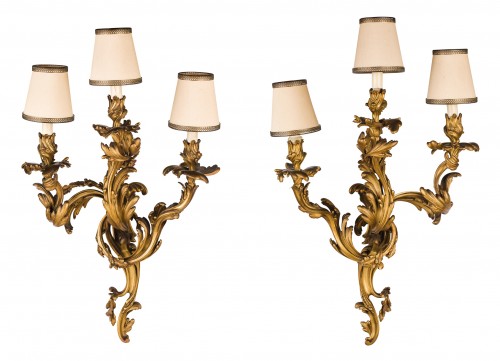 Paire d’applique en bronze, France fin 19e