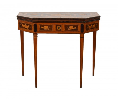 19th Century, English George III Inlaid Console and Game Table 