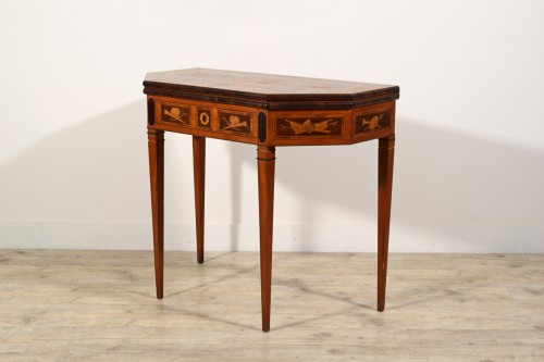 19th Century, English George III Inlaid Console and Game Table  - 