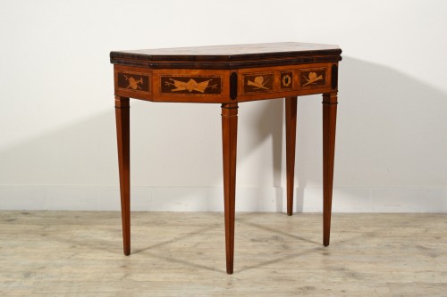 19th century - 19th Century, English George III Inlaid Console and Game Table 