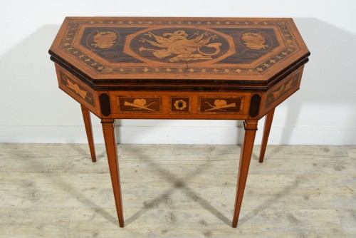 - 19th Century, English George III Inlaid Console and Game Table 
