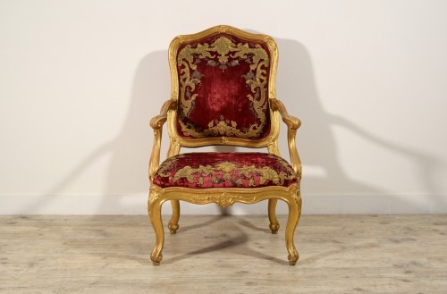 Seating  - Carved Giltwood Armchair, Italy mid-18th Century