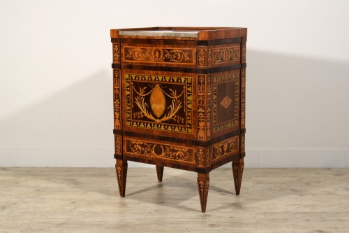 Louis XVI - 18th Century, Italian Neoclassical Wood Inlaid Cabinet 