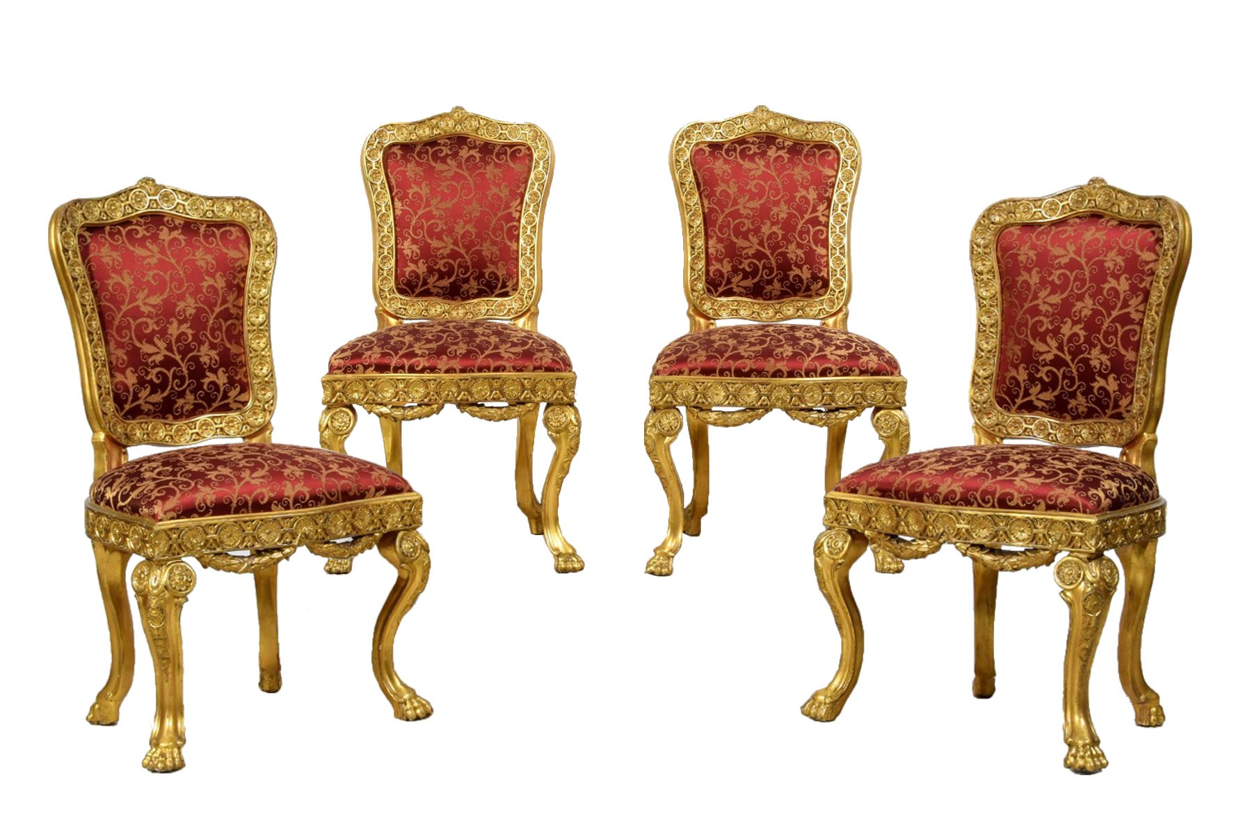 19th Century Louis Philippe Two-Tone Carved Gilt Wood and Paint