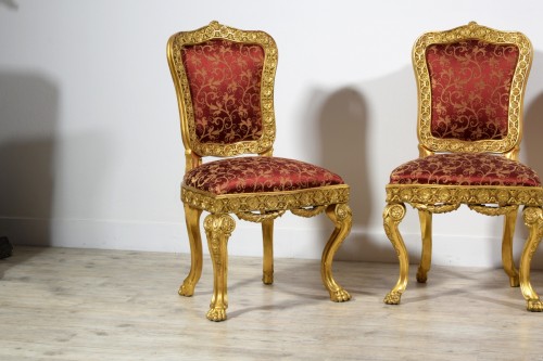 Antiquités - 18th Century Four Italian Baroque Carved giltwood Chairs