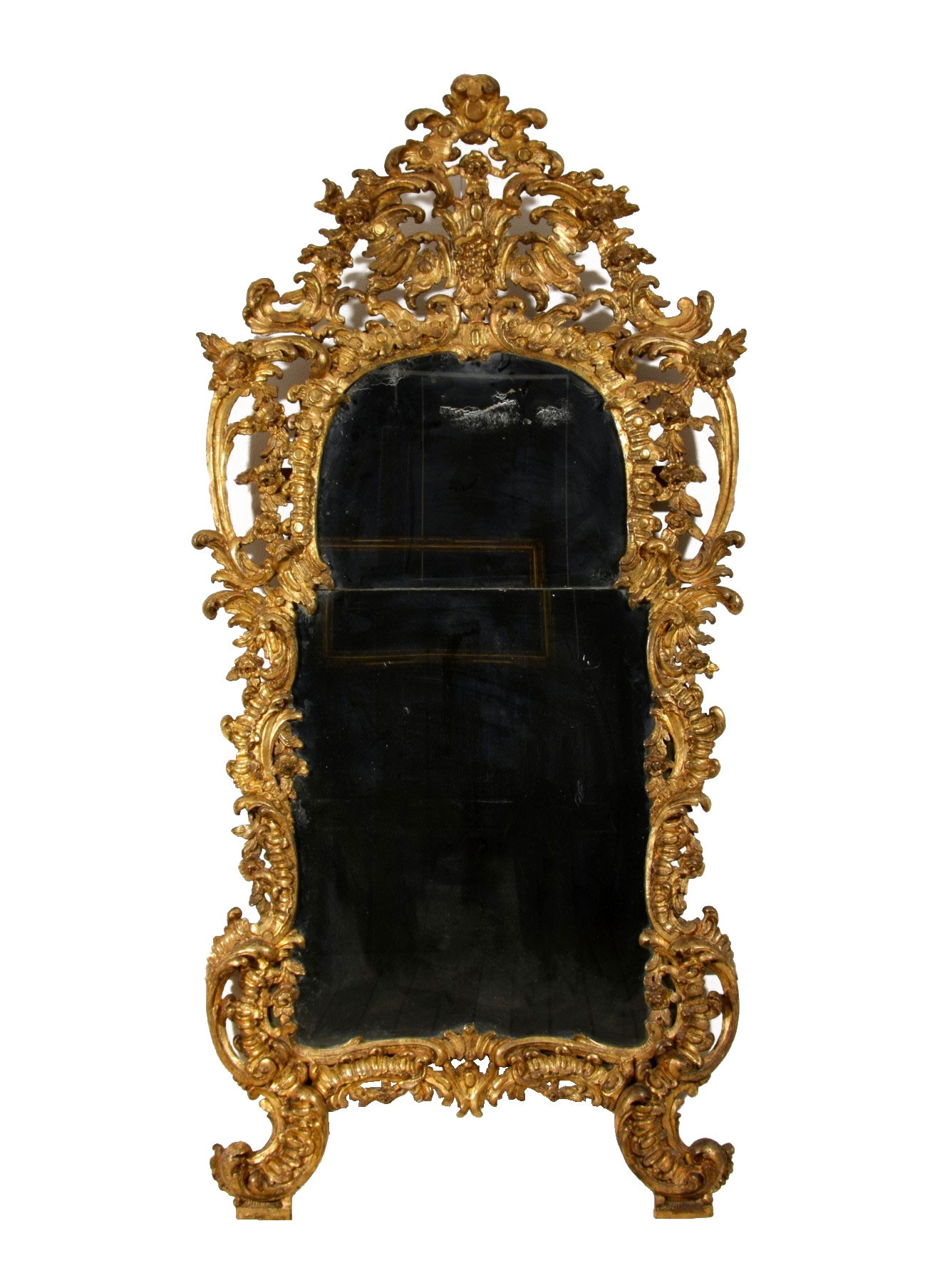 Miroir baroque en bois sculpté et doré à la Mecca, Italie milieu du XVIIIe  siècle - N.104738