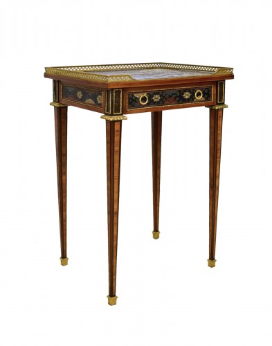 Table de salon en bois, laque à chinoiserie, France XIXe siècle