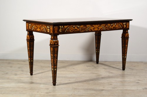  - Table centrale en bois marqueté Luigi et Angiolo Falcini, Italie milieu XIXe siècle