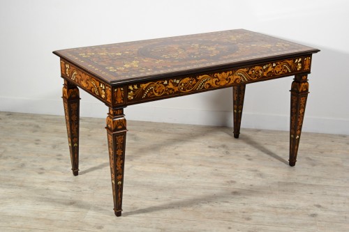 Antiquités - 19th Century, Italian Inlaid Wood Centre Table by Luigi and Angiolo Falcini