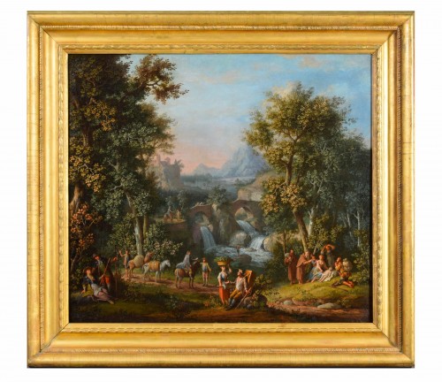 Giovanni Battista Innocenzo Colomba, Landscape with figures, 18th Century