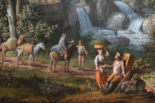 Giovanni Battista Innocenzo Colomba, Paysage avec des figures, XVIIIe siecle - Brozzetti Antichità