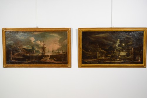 XVIIIe siècle - Paire de Marines, Italie début du XVIIIe siècle