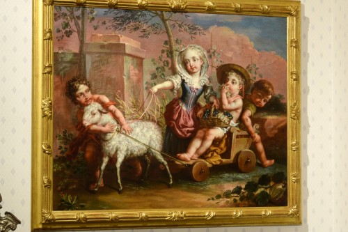 Pair of Italian Allegorical Paintings, Vittorio Amedeo Rapos, 1786 - Louis XV