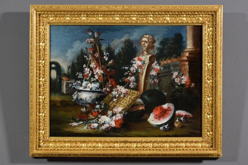 Nature morte, attribuée à Francesco Lavagna (1684-1724) - Tableaux et dessins Style Transition