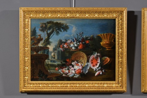 Pair of  Still Life,attributed to  Francesco Lavagna 18th Century  - 