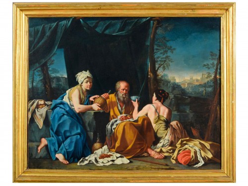 Loth and the daughters, Italian school of the 18th Century attributed to Giuseppe Gambarini