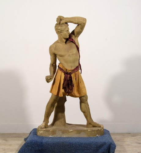 Creugante, plâtre après Antonio Canova, Italie XIXe siècle - Sculpture Style 