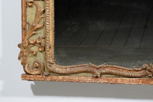 Antiquités - 18th Century, Large Italian Baroque Wood and pastiglia Lacquered Mirror