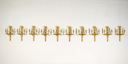 Ten France Two-light Gilt Bronze Sconces - Lighting Style 
