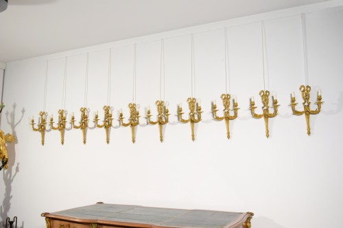 Lighting  - Ten France Two-light Gilt Bronze Sconces