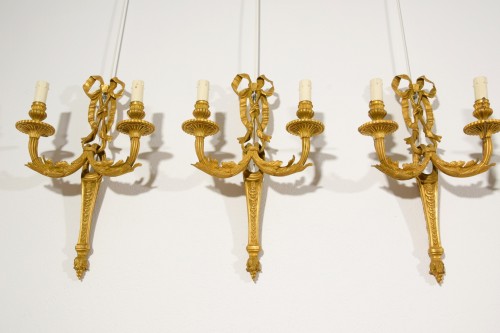  - Ten France Two-light Gilt Bronze Sconces