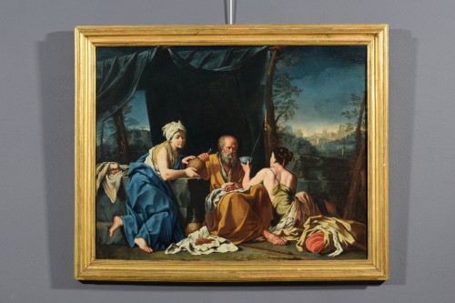 Tableaux et dessins Tableaux XVIIIe siècle - Lot et ses filles, Giuseppe Gambarini (1680-1725)
