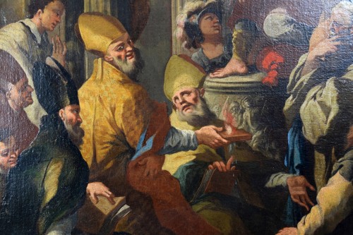 18th century - 18th Century, Italian painting with Saint Nicholas and the miracle of the b