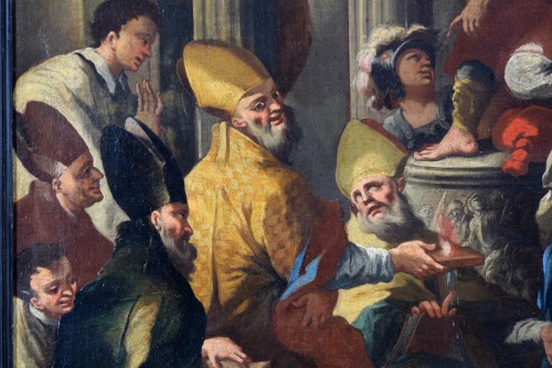  - 18th Century, Italian painting with Saint Nicholas and the miracle of the b