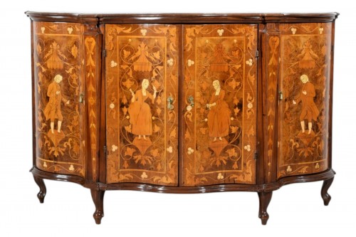  19th Century, Italian Inlay Wood Sideboard 
