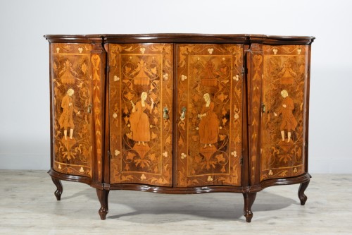  19th Century, Italian Inlay Wood Sideboard  - 