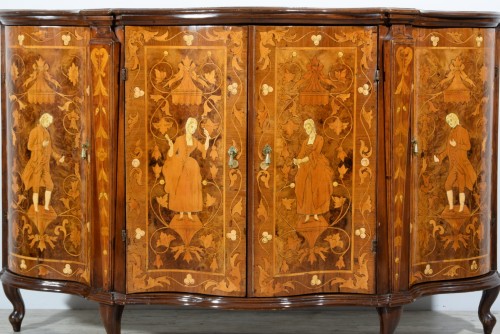 Antiquités -  19th Century, Italian Inlay Wood Sideboard 