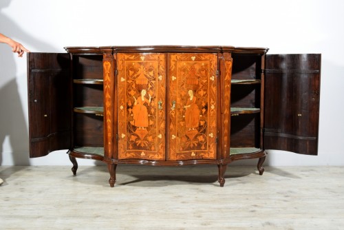 Antiquités -  19th Century, Italian Inlay Wood Sideboard 