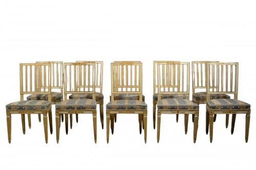 Série de dix chaises néoclassiques, Toscane fin du XVIIIe siècle