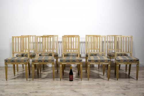 Sièges Chaise - Série de dix chaises néoclassiques, Toscane fin du XVIIIe siècle