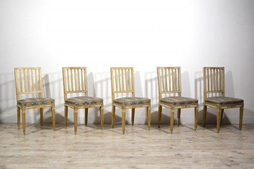 Antiquités - Série de dix chaises néoclassiques, Toscane fin du XVIIIe siècle