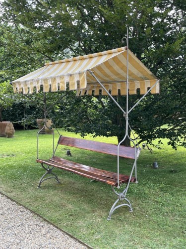 Garden Bench in Wood and Wrought Iron, Italy 19th Century - Architectural & Garden Style 