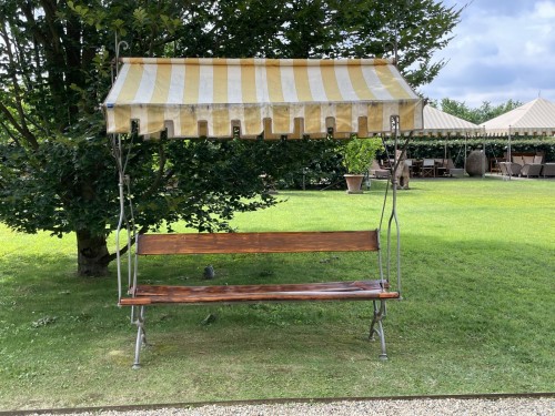 Garden Bench in Wood and Wrought Iron, Italy 19th Century - 