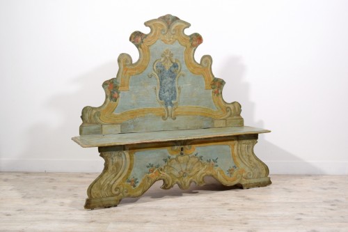 First Half 18th Century, Italian Lacquered Wood Bench - 
