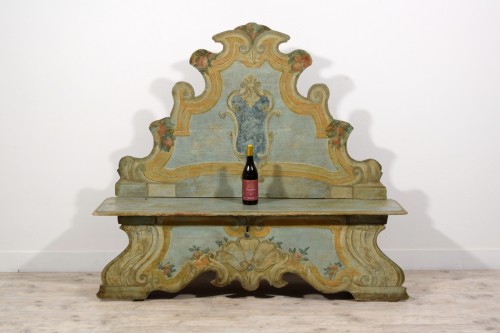 First Half 18th Century, Italian Lacquered Wood Bench - Louis XIV