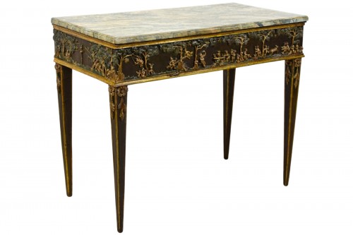 18th century, Tuscany Neoclassical Lacquered and Giltwood Console Table