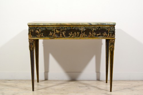 Furniture  - 18th century, Tuscany Neoclassical Lacquered and Giltwood Console Table