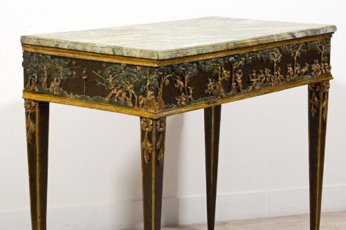 Antiquités - 18th century, Tuscany Neoclassical Lacquered and Giltwood Console Table
