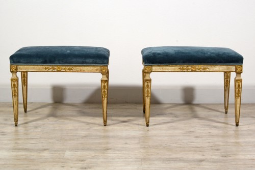 Seating  - Late 18th Century, Pair of Naples Neoclassical Stools 